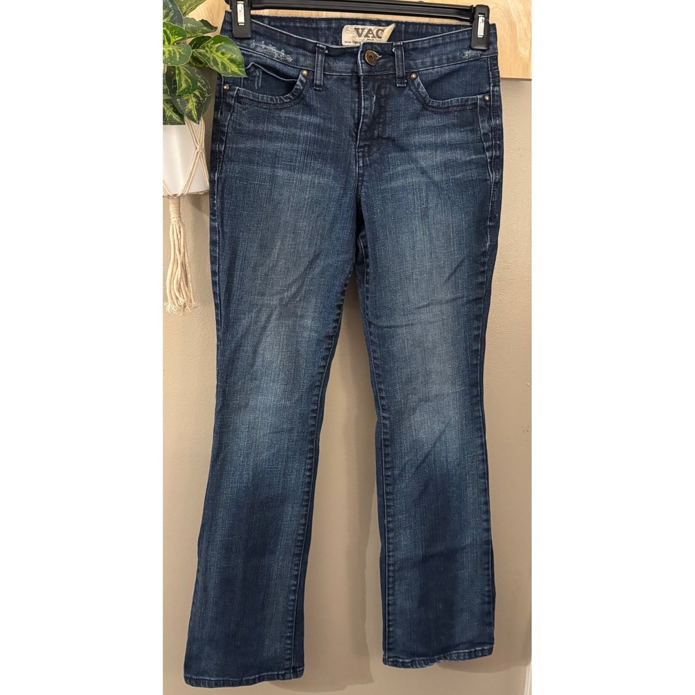 Nine West Vintage America Collection Bootcut Jeans Dark Wash Flap Pocket Size 4